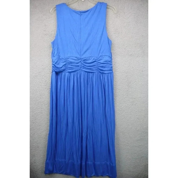 Soft Surroundings Blue Sleeveless Maxi Dress-Size Medium-Ruched Waist - Picture 4 of 6